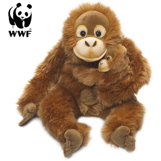 WWF Kuscheltier Plüschtier Orang-Utan Mutter mit Baby (25cm) braun