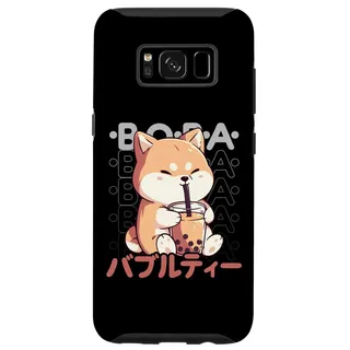 Hülle für Galaxy S8 Hund Boba Tea Kawaii Bubble Tea Akita Hund Anime Neko Shiba