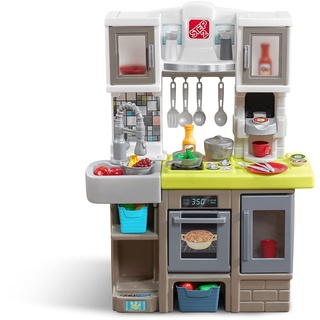 Step2 Contemporary Chef Kitchen Spielküche | Spielzeugküche für Kinder mit 20 teiligem Zubehör Set inkl. u.a. Geschirr & Töpfe | Kinderküche aus Kunststoff / Plastik