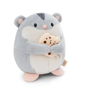 NICI MYMOCHI Hamster Kuscheltier Shai 16 cm mit Keks in Geschenkbox 11x12x6,5 cm, Flauschiges Stofftier zum Kuscheln, Spielen und Liebhaben - 61150