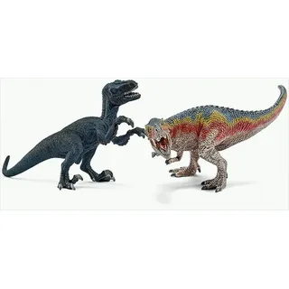 Schleich® Spielfigur Schleich 42216 - Spielzeugfigur - T-Rex und Velociraptor, klein