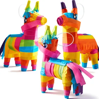 JOYIN 3 Stück Mini Pinatas 19cmx14cm Cinco De Mayo Regenbogen Farbe für Fun Fiesta Taco Party Supplies,Luau Event Foto-Requisiten, Mexikanisches Thema Dekoration, Taco Tuesday Event