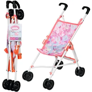 Baby Annabell 707487 Active Stroller - Faltbarer Puppenwagen mit 3-Punkt-Gurt, 53 cm Griffhöhe in rosa.
