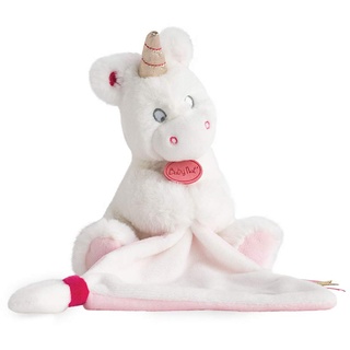 BABY NAT BN0320 Plüschtier Einhorn mit Schmusetuch, 30 cm, Weiß/Rosa, Geschenk zur Geburt, Mädchen, Einhorn, Regenbogen