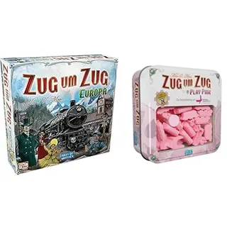 Days of Wonder | Zug um Zug – Europa inklusive Play Pink | Grundspiel + Exklusives gratis Zubehör | Familienspiel | Brettspiel | 2-5 Spieler | Ab 8+ Jahren | 30-60 Minuten | Deutsch