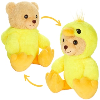 BRUBIES Teddy Küken - 25 cm Teddybär im Kükenkostüm mit Kapuze - Plüschtier für kuschelige Abenteuer - Kuscheltier Geschenk für Kinder