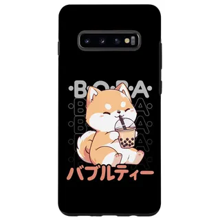 Hülle für Galaxy S10+ Hund Boba Tea Kawaii Bubble Tea Akita Hund Anime Neko Shiba