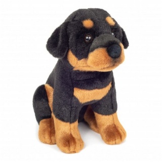 Teddy Hermann® Kuscheltier Rottweiler schwarz/braun sitzend 30 cm Hund Plüschhund