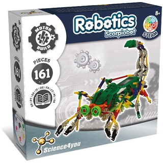 Science4you - Robotik Scorpiobot, EIN Roboter Bausatz mit 161 Stücke - Roboter Selber Bauen mit Dieser Elektronik Baukasten, Lernspiel UNT Konstruktionsspielzeug fur Kinder ab 8 Jahre
