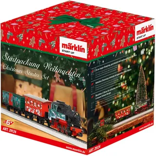 Märklin Start up 29124 - Startpackung Weihnachten mit Dampflok, Personenwagen und Güterwagen in weihnachtlicher Gestaltung, Spur H0, ab 6 Jahren - ideal für den Einstieg in die Modellbahnwelt