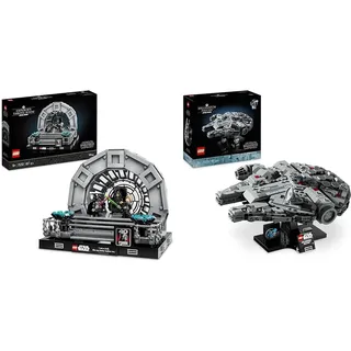LEGO Star Wars Thronsaal des Imperators – Diorama, Rückkehr der Jedi-Ritter 40. Jubiläums Set & Star Wars Millennium Falcon, 25. Jahrestag Set für Erwachsene