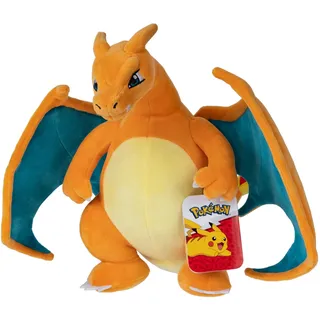 Bandai - Pokémon – Plüschtier Glurak (Charizard) 30 cm – Plüschtier Pokémon – sehr weich – JW3723