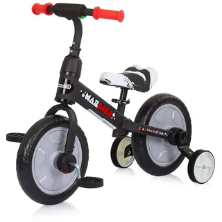 Chipolino Dreirad, Laufrad 2 in 1, Max Bike, 10 Zoll Räder, Pedale, Stützräder grau