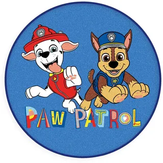 Herding Paw Patrol Chase and Marcus Round Rug 80 cm Blue