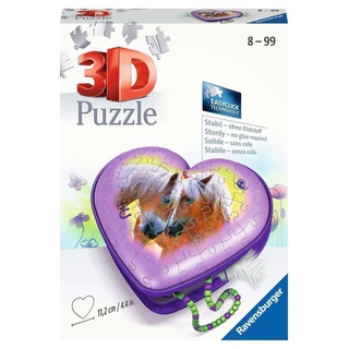 Ravensburger 3D Puzzle 11171 - Herzschatulle Pferde - 54 Teile - Aufbewahrungsbox für Pferde-Fans ab 8 Jahren