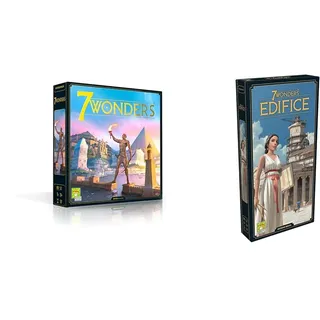 Repos Production, UNBOX NOW, 7 Wonders, Grundspiel, Kennerspiel des Jahres 2011, Strategiespiel, 3-7 Spieler, Ab 10+ Jahren, 30+ Minuten, Deutsch + Repos Production, 7 Wonders – Edifice, Erweiterung