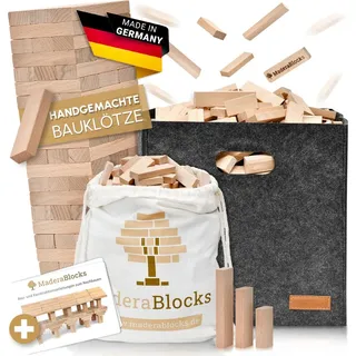 MADERABLOCKS® 1.600 Holzbausteine Natur + 1x Baum, 100% Ravensburg Bauklötze Natur Holz unbehandelt Kinder Konstruktions-Spielzeug, Motorik, Baus...