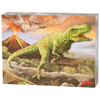 Goki 57388 - Würfelpuzzle Dinosaurier