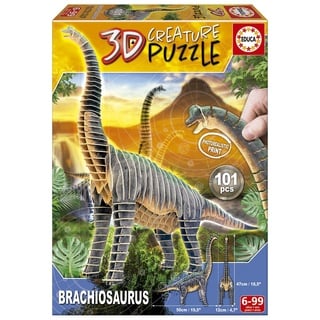 Educa - Brachiosaurus, 3D Puzzle für Erwachsene und Kinder ab 6 Jahren, 101 Teile, Dinosaurier (19383)