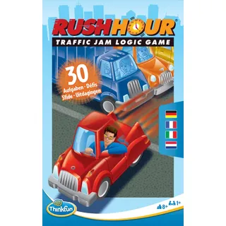 ThinkFun - 76439 - Rush Hour Mitbringspiel - Das bekannte Logikspiel im kompakten Format als Reisespiel für Kinder und Erwachsenen ab 8 Jahren, Rote