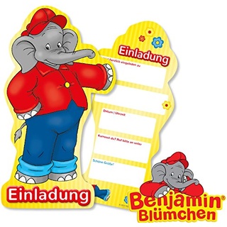 Benjamin Blümchen 6 Einladungskarten Kinderparty und Kindergeburtstag von DH-Konzept // Töröööö // Elefant Kinder Einladung Invites Party Set