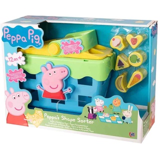 HTI Toys 1684446.INF Peppa Pig 1684446-Steckbox Picknick Shape SORTER Picnic Steckspielzeug Picknickkorb Set mit Soundeffekten, verschieden