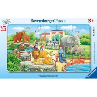 Ravensburger Kinderpuzzle - 06116 Ausflug In Den Zoo - Rahmenpuzzle Für Kinder Ab 3 Jahren  Mit 15 Teilen