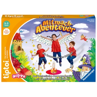 Ravensburger tiptoi ACTIVE Spiel 00130 Mitmach-Abenteuer Bewegungsspiel ab 3 Jahren mit Geschichten schönen Liedern und lustigen Reimen