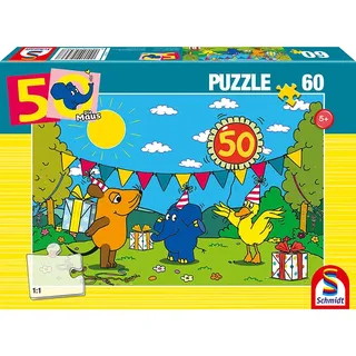 Schmidt Spiele 60tlg. Puzzle "Alles Liebe zum Geburtstag, 50. Geburtstag Elefant" - ab 5 Jahren