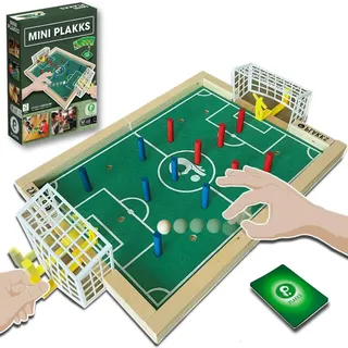 Mini PLAKKS | Fußball-Brettspiel für Kinder | Kicker aus Holz für schnelle Partien und einzigartige Taktik | Geschenk Mädchen Jungen | Viel Unterhaltung | Tragbar | Alter 5-99 | 2 bis 4 Personen