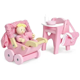 Le Toy Van – Kinderstube-Spielset aus Holz für Puppenhäuser | Daisylane Puppenhaus-Möbelsets für Mädchen – Geeignet für Kinder ab 3 Jahren