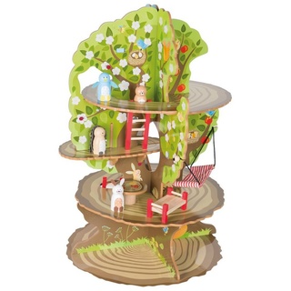 roba® Spielwelt Baumhaus 4 Jahreszeiten, Holzspielzeug-Baum mit 4 Spielseiten bunt