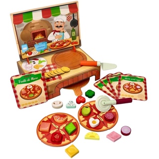 Woody Motorikspiel Pizza - Pizzabäcker. Belege die Pizzen richtig. 44 TLG.