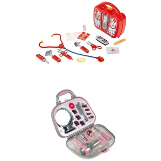 Theo Klein 4350 - Arztkoffer mit Handy + Frisierkoffer mit Braun Haartrockner, Spielzeug
