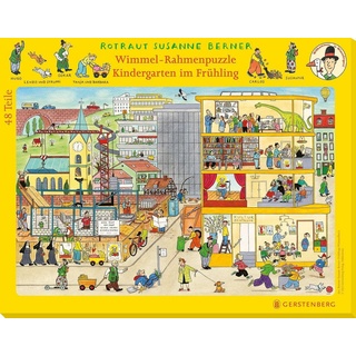 Gerstenberg Verlag Puzzle Wimmel-Rahmenpuzzle - Kindergarten im Frühling, Puzzleteile