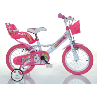 16 Zoll Kinderfahrrad Mädchenfahrrad Dino Bikes Unicorn Einhorn - Weiß