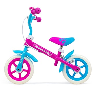 LeNoSa Laufrad 10 Zoll Metall Balance Bike • Lauflernrad mit Bremse • Alter 2+ rosa