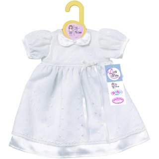 Dolly Moda, Puppenkleidung,Taufkleid 43 cm, Weißes Kleid mit Blumenstickerei , 871423 Zapf Creation