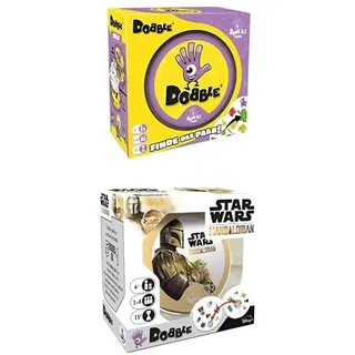 Zygomatic Dobble Classic + Dobble Star Wars, Reaktionsspiel für die ganze Familie, Eco-Sleeves, Familienspiel und Kartenspiel, 2-8 Spieler, Ab 6+ Jahren, 15 Minuten, Deutsch