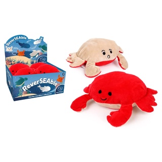 Dodo d'AMOUR - Doppelseitiges umkehrbares Plüschtier - Ausdruck - 206931 - Rot - Krabbe - Kuscheltier - Spielzeug - Emotion - Stimmung - 25 cm x 17 cm - Ab 18 Monaten