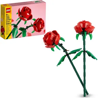 LEGO Creator Rosen, künstliche Blumen-Set, kompatibel mit Blumensträußen als Kinderzimmer- oder Schreibtisch-Deko, Valentinstag-Geschenk für M... - Rot