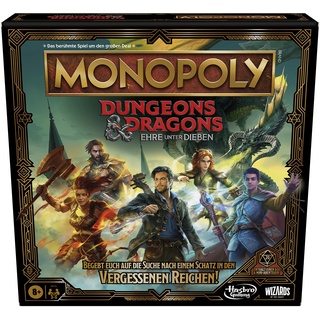 Monopoly Dungeons & Dragons: Ehre unter Dieben Spiel, inspiriert vom Film, Monopoly D&D Brettspiel für 2–5 Spieler