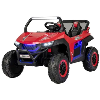 COSTWAY Elektro-Kinderauto 12V Kinderquad, 2 Sitzer, 2-4 km/h rot