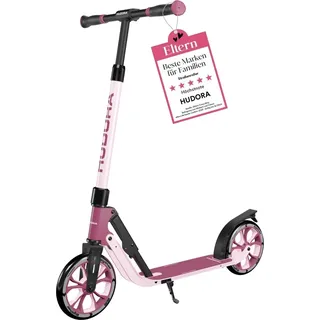 HUDORA BigWheel® 205 Advanced Scooter - Rosé - Komfortabler Aluminium-Roller für bis zu 100kg - höhenverstellbar & zusammenklappbar