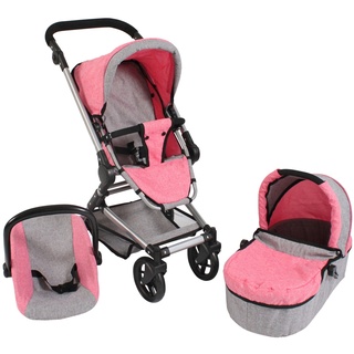Bayer Chic Kombi-Puppenwagen Fides 3in1 Set, pink