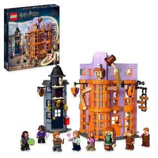 LEGO 76422 Harry Potter Winkelgasse: Weasleys Zauberhafte Zauberscherze, 2-in-1 Set mit Scherzartikel-Laden und Eulenpost, Spielzeug-Set mit 7 Mini...