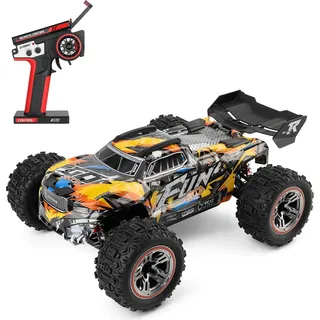 Wltoys 184008-B Ferngesteuertes Auto, 2,4 GHz, 1/18 All-Terrain-Ferngesteuerter LKW, 60 km/h Hochgeschwindigkeits-Offroad-Auto mit buerstenlosem Mo... - Gelb