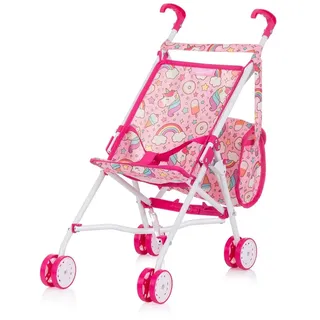 Chipolino Puppen-Zubehör-Set 3in1 Trixy Buggy Hochstuhl Tasche Laufstall faltbar pink