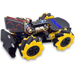 Adeept Roboter-Bauset, 4WD omnidirektionale Mecanum-Räder, Auto für ESP32-S3 Banana Pi PicoW-S3 STEM Fernbedienung & APP gesteuertes Set Roboter mit Python-Code PDF Roboter für Kinder Jungen Mädchen