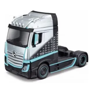 BBURAGO 18-32200 1:43 Autotransporter Mercedes Actros & Volvo FH16 Truck, 18 cm , sortiert